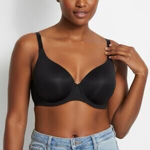 Sabina Seamless Fit Molded Push Up Bra Womens 42C Black Minimalist Sportswear